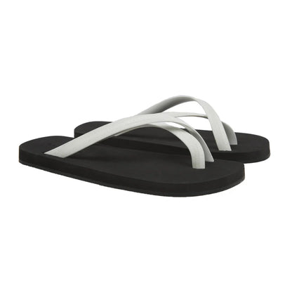 Bicolored cross flip flops black white