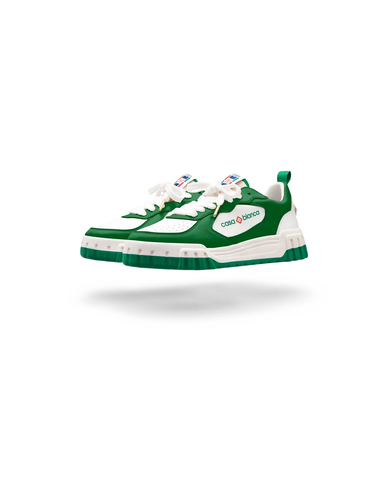 MENS THE COURT GREEN & WHITE SNEAKER