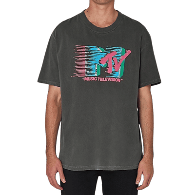 Black Washed Neon Nights Mtv Tee