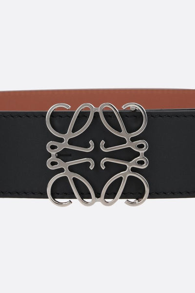Anagram Smooth Leather Logo Belt