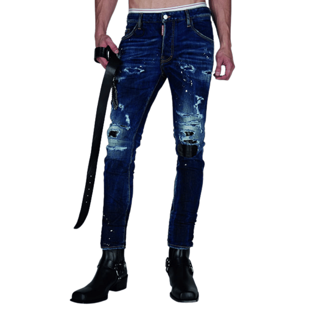 Destroyed Stud a Pocket Skater’ Jeans