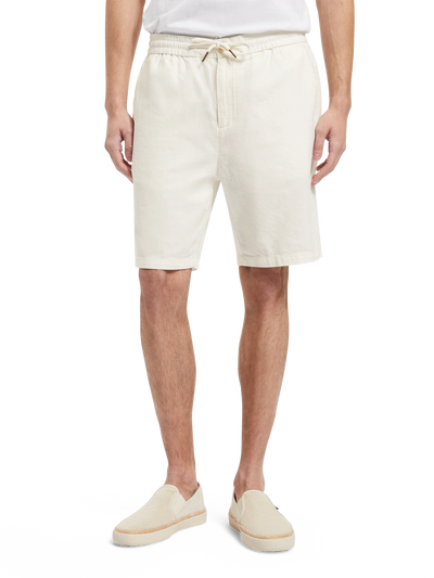 Fave- Cotton/Linen Twill Bermuda - Shell