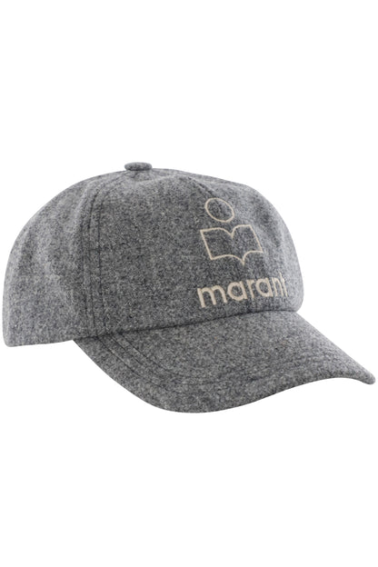 tyron grey embroidered wool blend cap