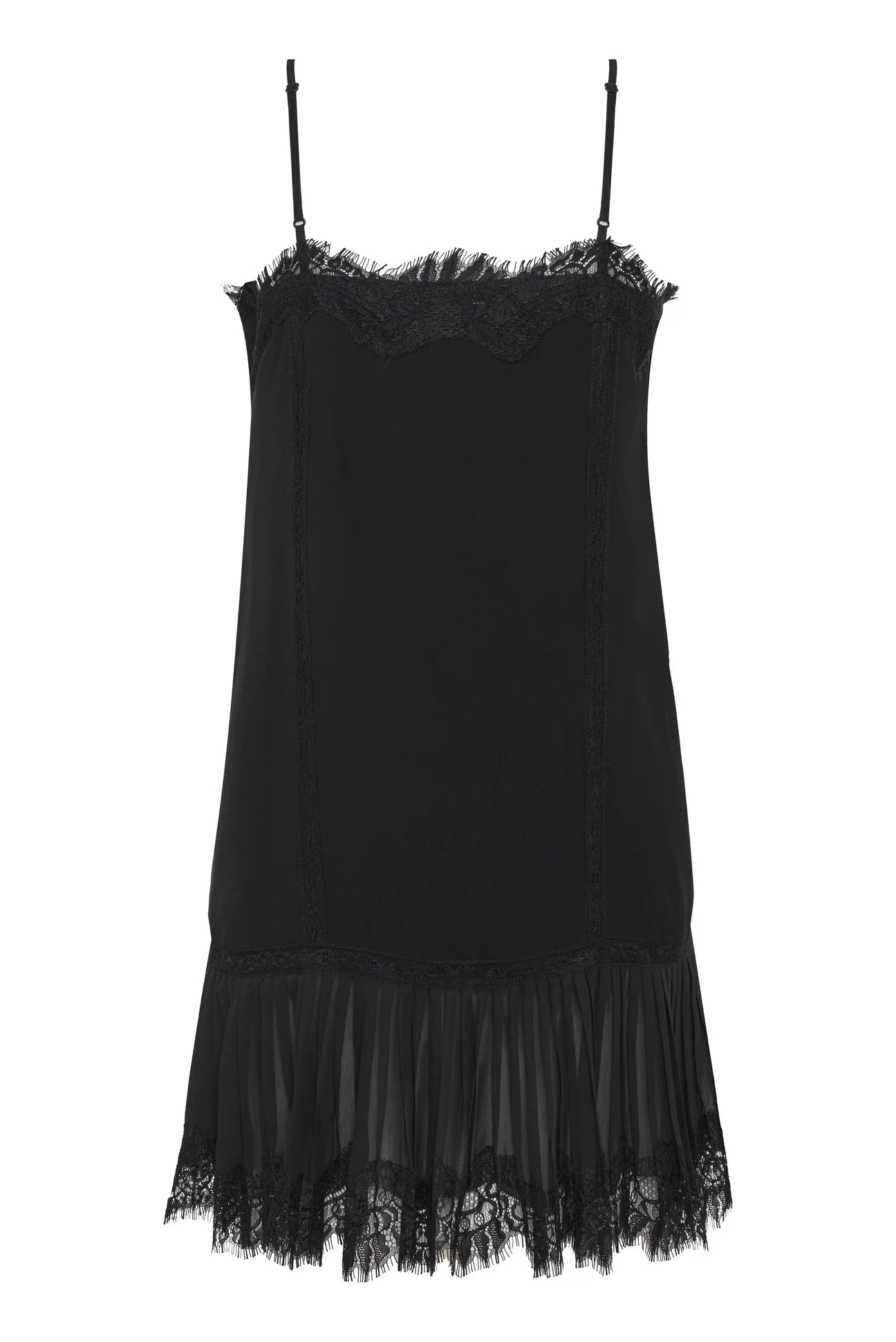 Pleated panel dress - black