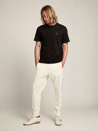 T-Shirt With Black Star On The Front - Black
