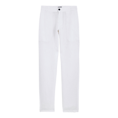 Men linen pants solid - white