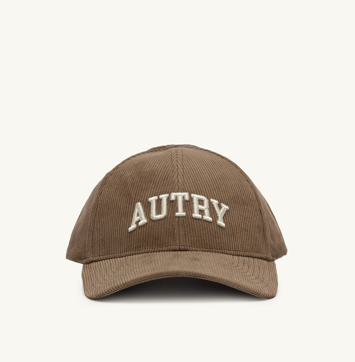 BASEBALL CAP IN EMBROIDERED BROWN CORDUROY