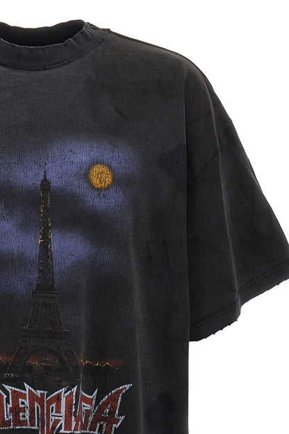 Double front Paris moon t-shirt