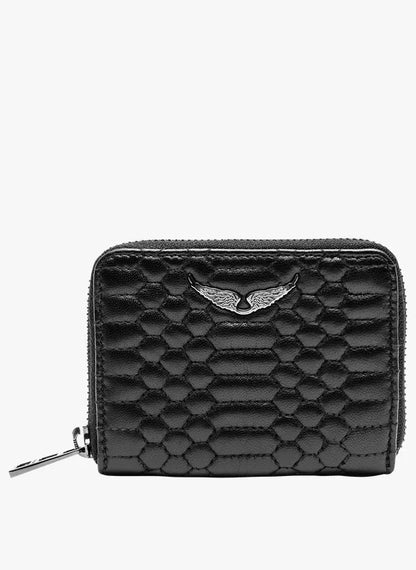 Black quilted leather wallet