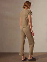 Vintage French terry cutoff sweatpants -cashew pigment