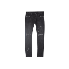 Low Rise Skinny Jean Black Overspray