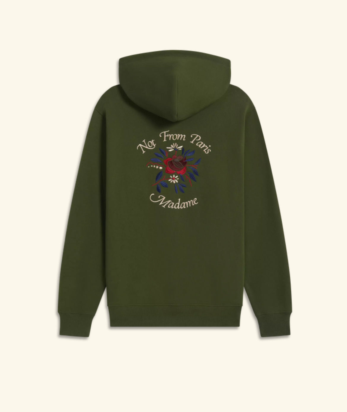 Le hoodie slogan fleurs kaki