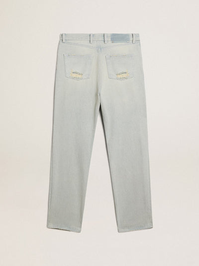 Women'S Bleached Jeans With Cabochon Crystals