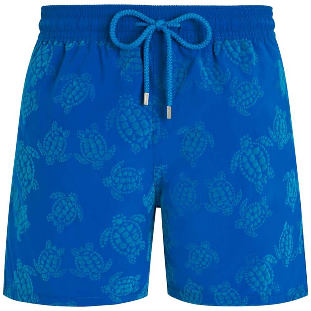 Velvet flocked turtle swim shorts - blue