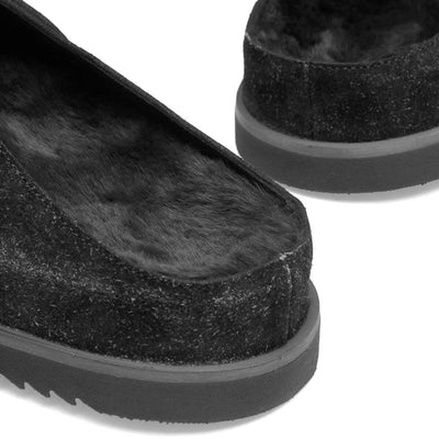 Men'S Initial Mule - Fleck Hairy Suede In Off Black