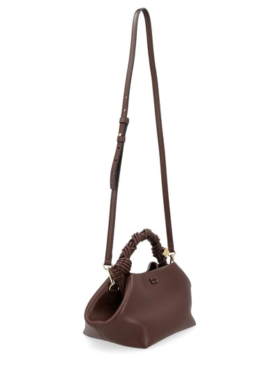 Ganni Bag Small in chocolate-colored leather