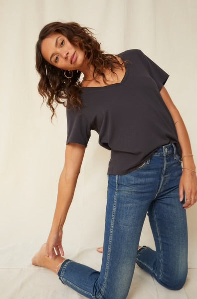 Vintage Black V-Neck Tee