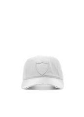 White SHIELD LOGO BASEBALL CAP