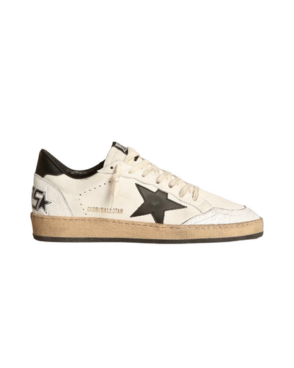 Men's Ball Star in white nappa with black star