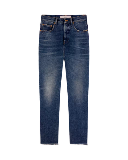 Women's cropped flared jeans with medium wash