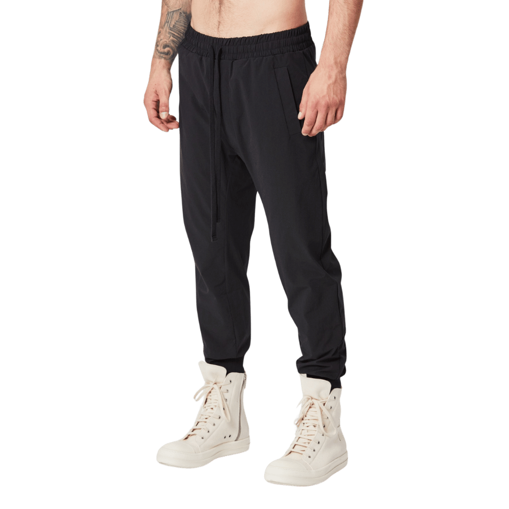 Black Drop Crotch Loose Fit Trousers