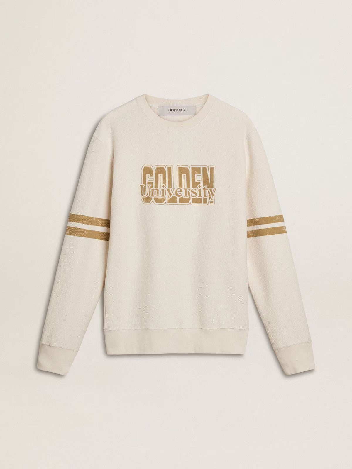 Men's white cotton sweatshirt with front print