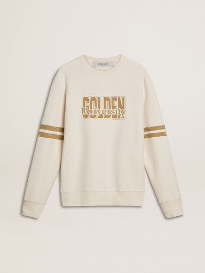 Men's white cotton sweatshirt with front print