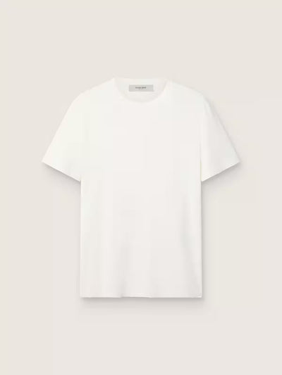 Men's white T-shirt with distressed treatment