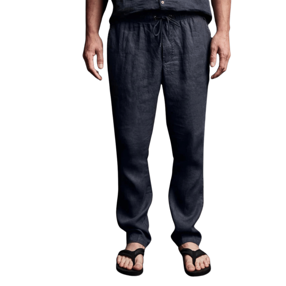 Lightweight Linen Pant Blue Oil