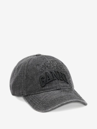 logo-embroidered floral-detail baseball cap