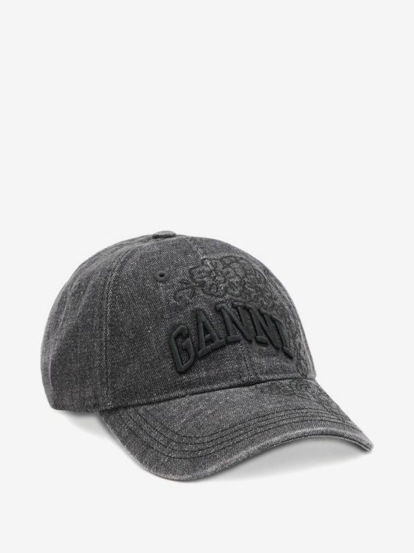 logo-embroidered floral-detail baseball cap