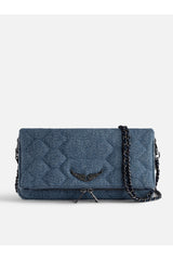 Rock Glitter Quilted Denim Bag