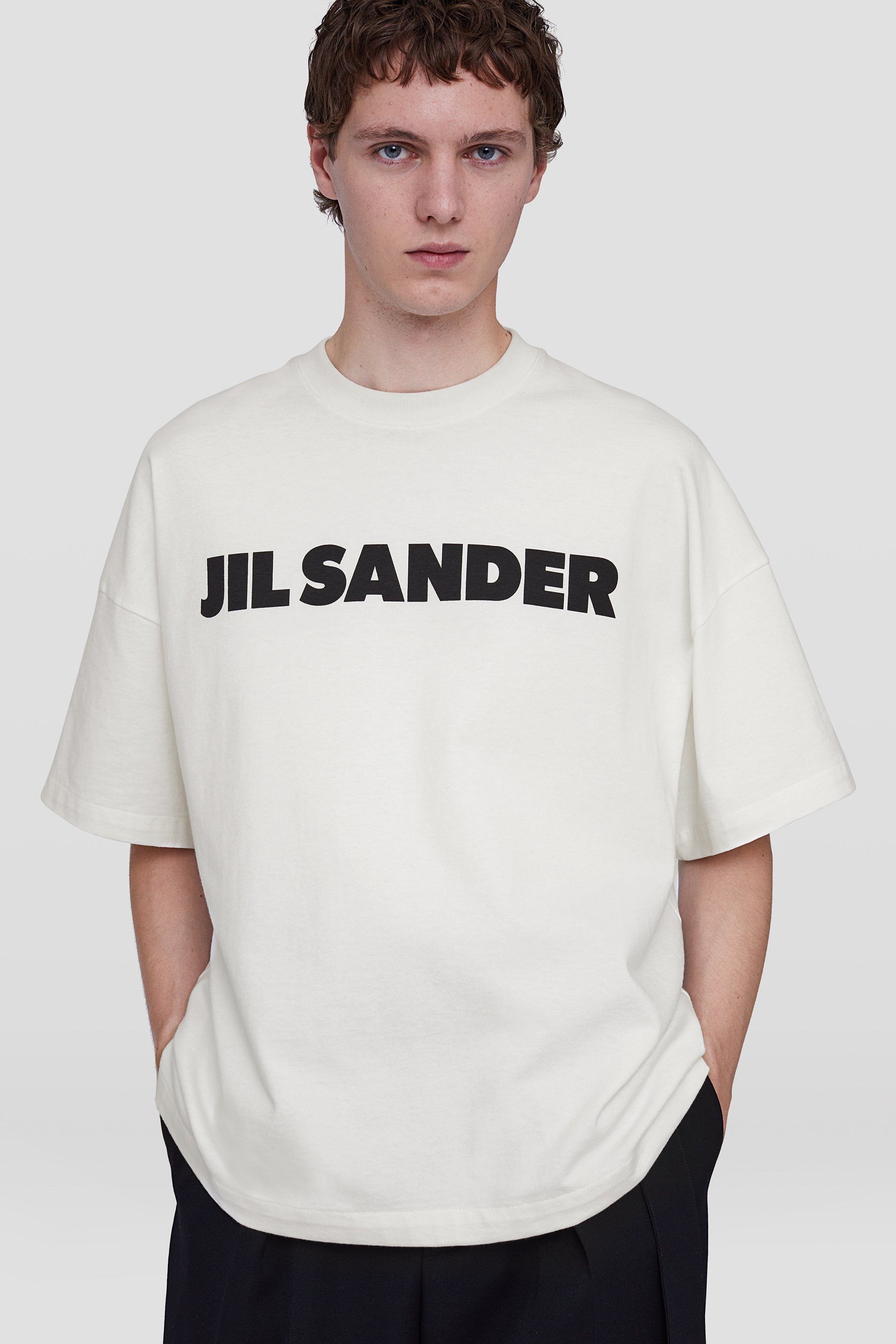 Men’s oversized logo print tee - white