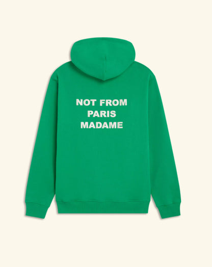 Le Hoodie Slogan green white