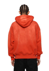 red-orange washed sweatshirt