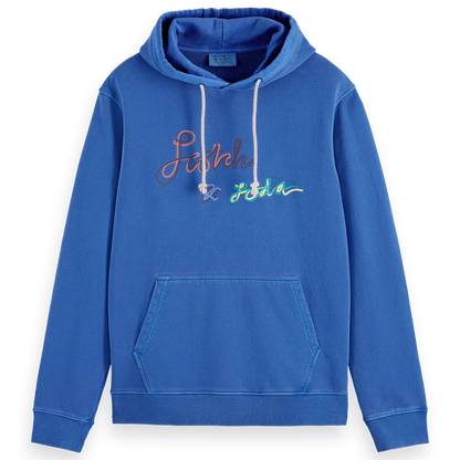 Garment-dyed logo hoodie