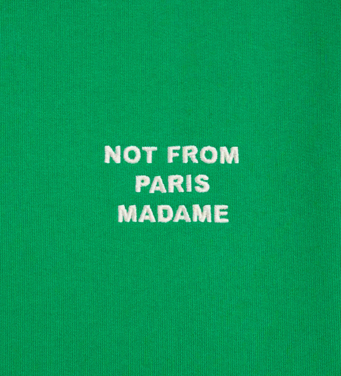 Le Hoodie Slogan green white