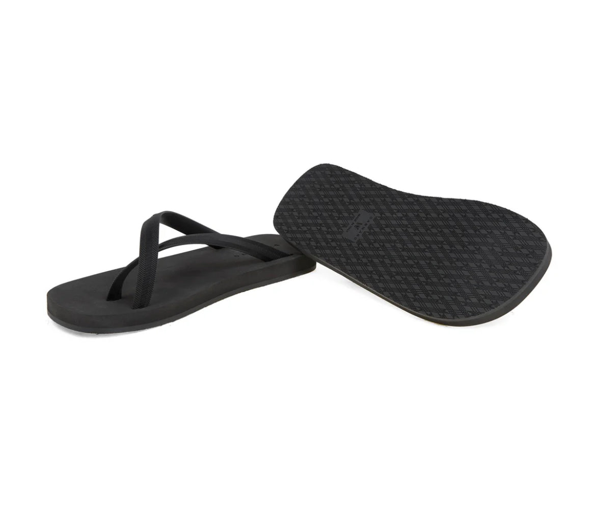 Bicolored cross flip flops black black