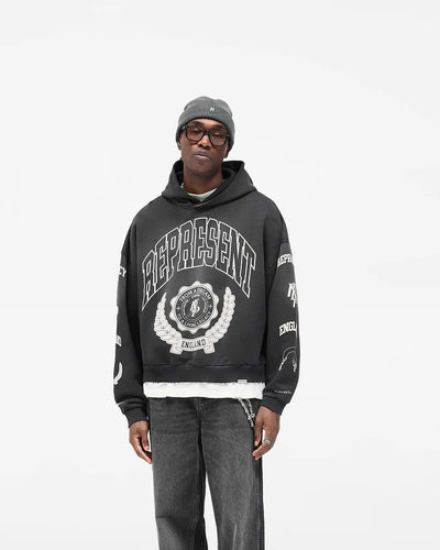 EPRESENT LEGACY CREST HOODIE STAINED BLACK