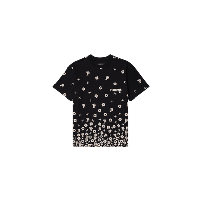 Textured Jersey Graphic Tee - Black