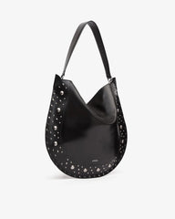 oskan hobo soft shoulder bag in studded leather