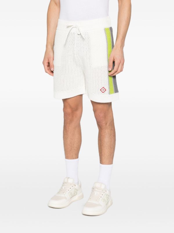 Casablanca striped crochet shorts