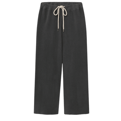 THE WIDE LEG CROPPED SWEATPANT - WASHED BLACK