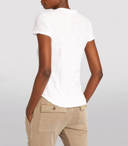 Sheer slub crew neck tee - white