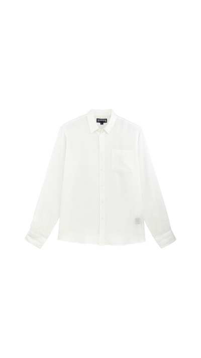 Men linen shirt solid