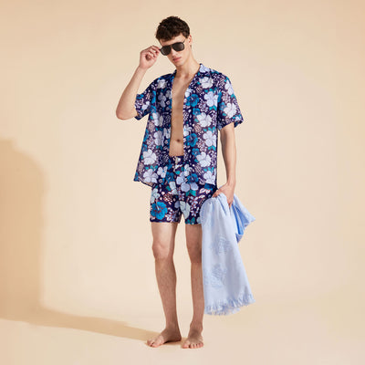 Men Bowling Linen Shirt Tropical