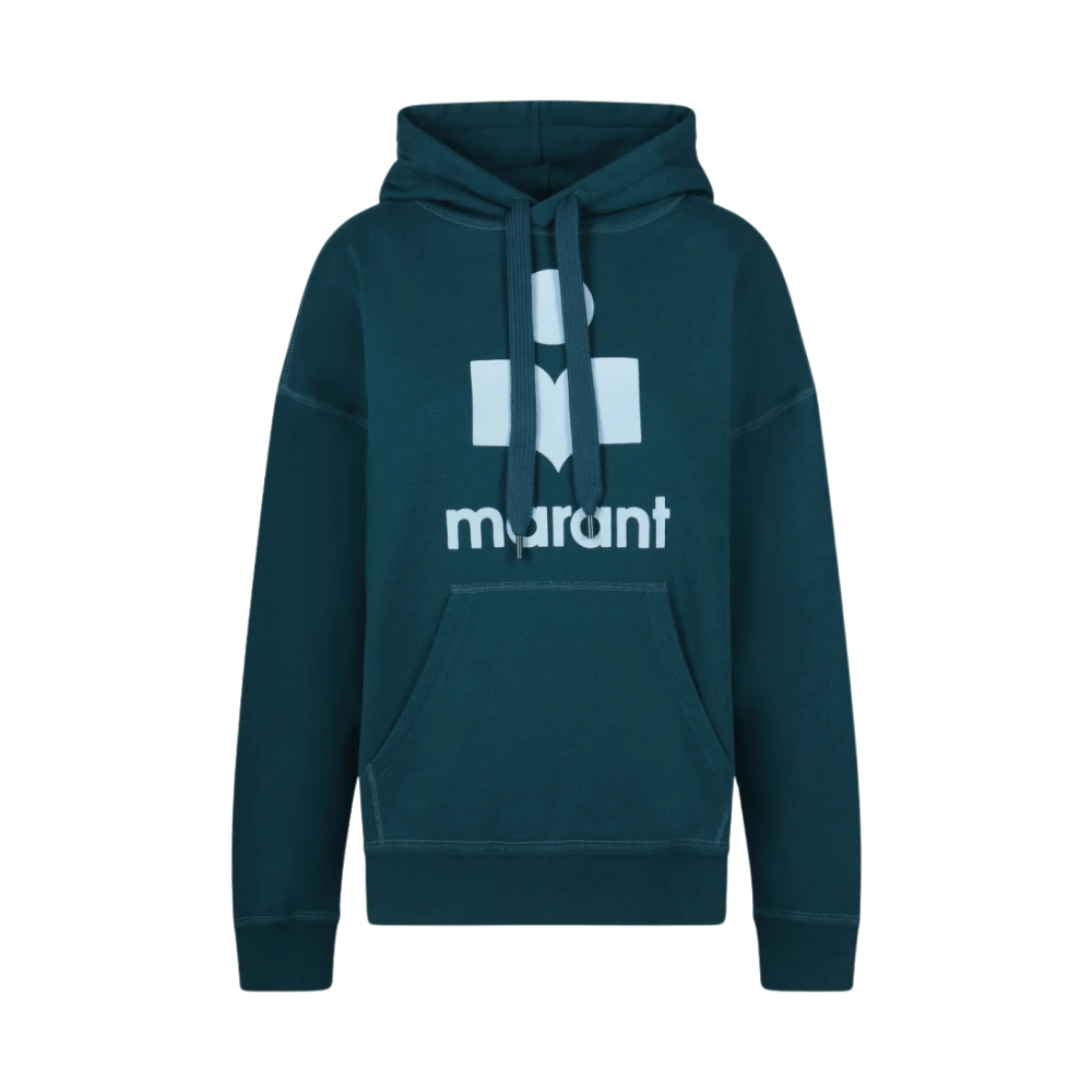 Logo Printed Hoodie - Teal/Ice blue