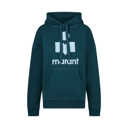 Logo Printed Hoodie - Teal/Ice blue