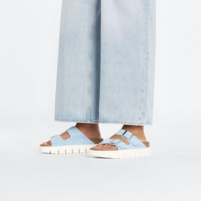 Arizona Chunky Suede Leather Mineral Blue