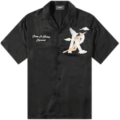 Storms in heaven satin shirt - black